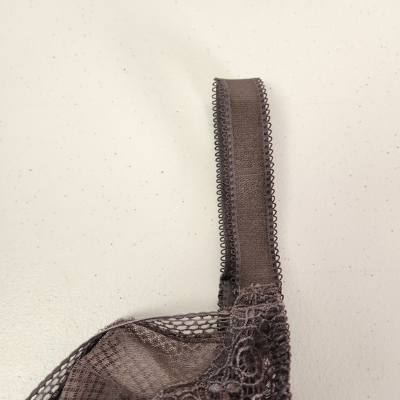 Freya Expression Plunge Lace Cup Bra AA5491 Unpadded Underwire Size 28J Shark - Picture 5 of 8